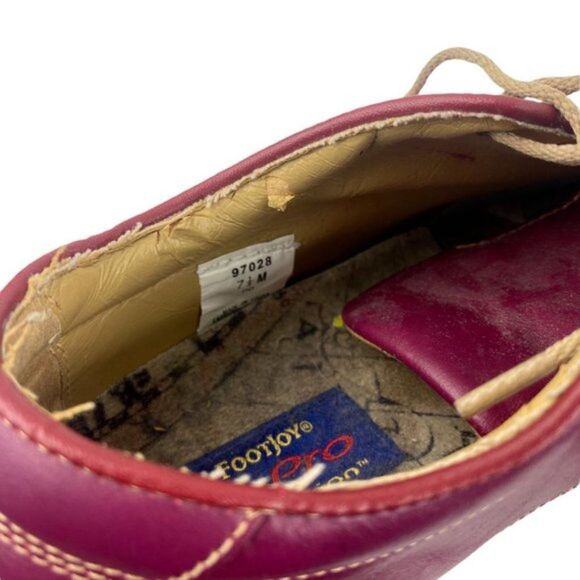 Footjoy LoPro Womens Maroon Red Leather Lace Up Golf Shoes Cleats US 7.5 M 97028 - Picture 8 of 11